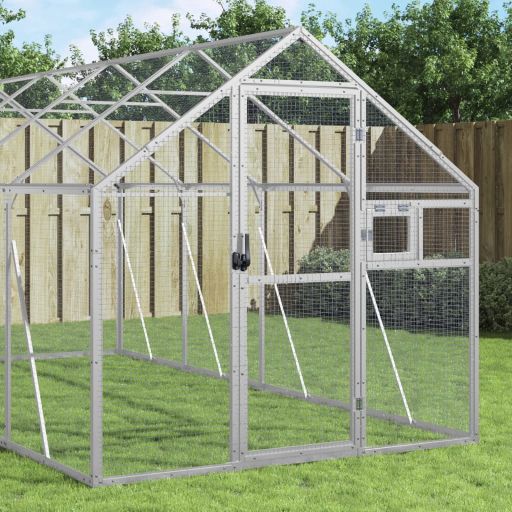 vidaXL Aviary 179x100x185 cm aluminium silver