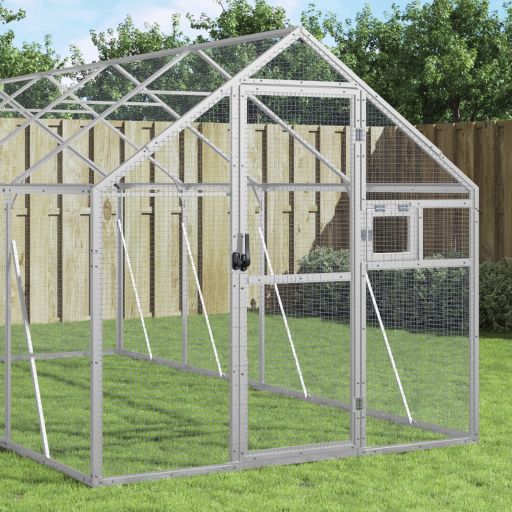 vidaXL Aviary 179x100x185 cm aluminium silver