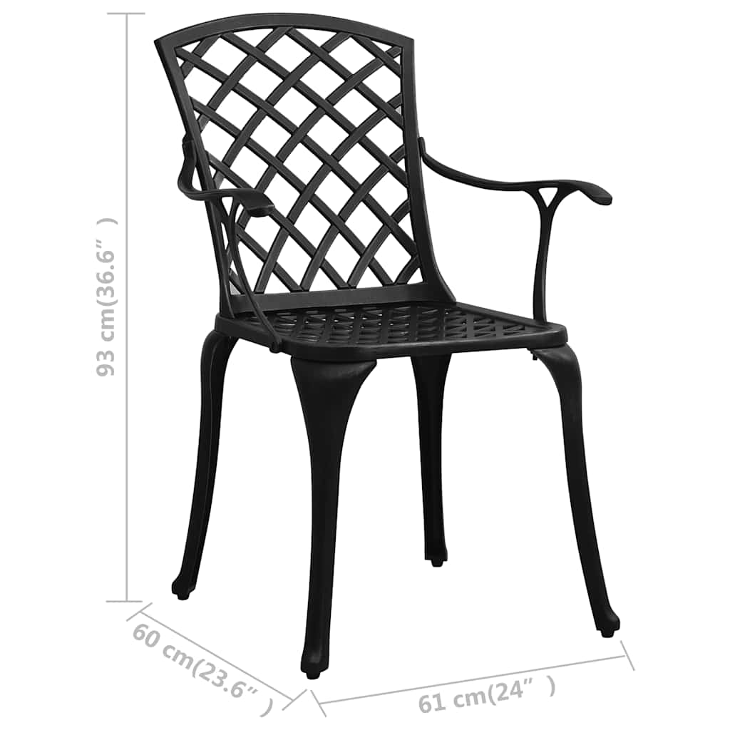 vidaXL 3-delige Bistroset gietaluminium bronskleurig