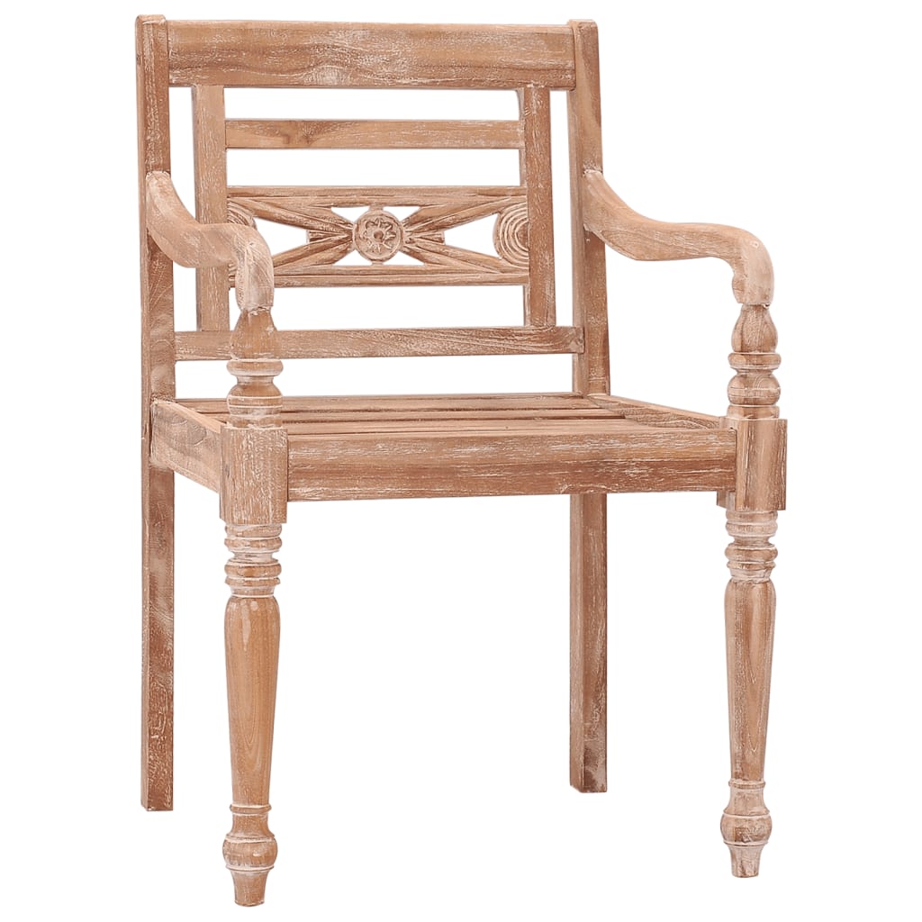 vidaXL Batavia Chairs 4 pcs with cushions solid teak wood