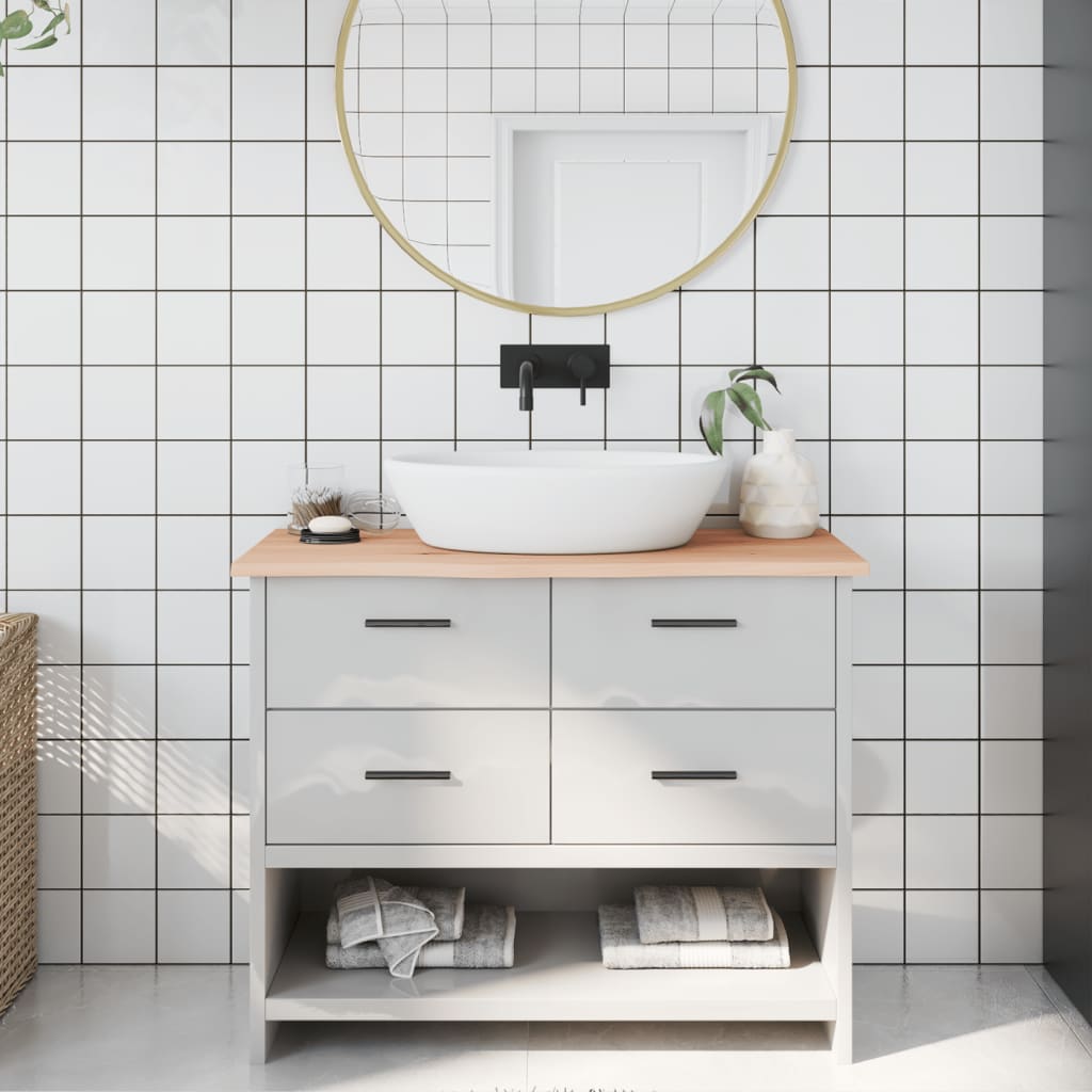 vidaXL Wastafelblad 40x30x2 cm onbehandeld massief hout