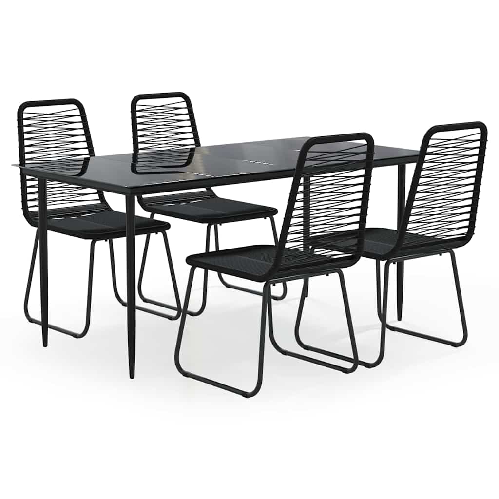 vidaXL 3-delige Tuinset zwart