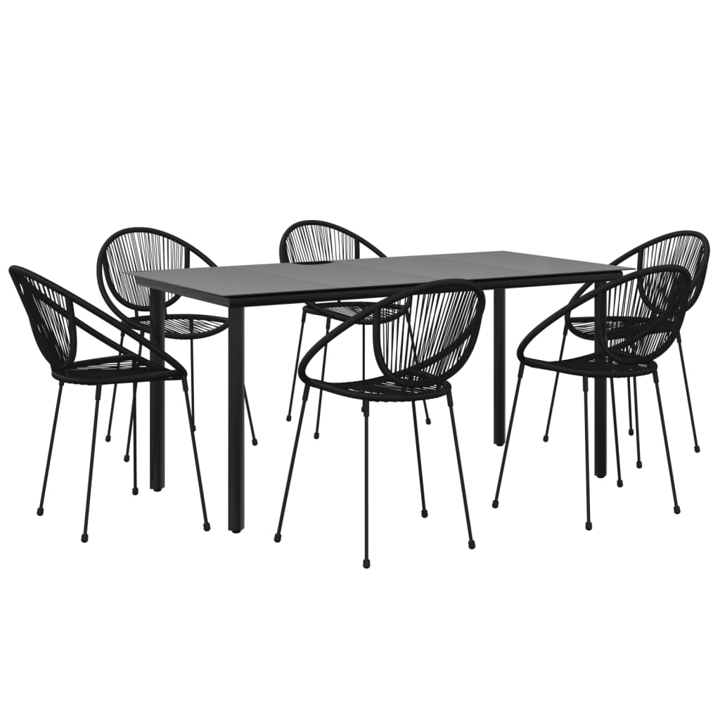 vidaXL 3-delige Tuinset zwart