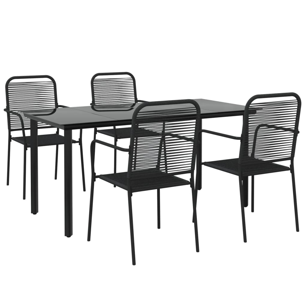 vidaXL 3-delige Tuinset zwart