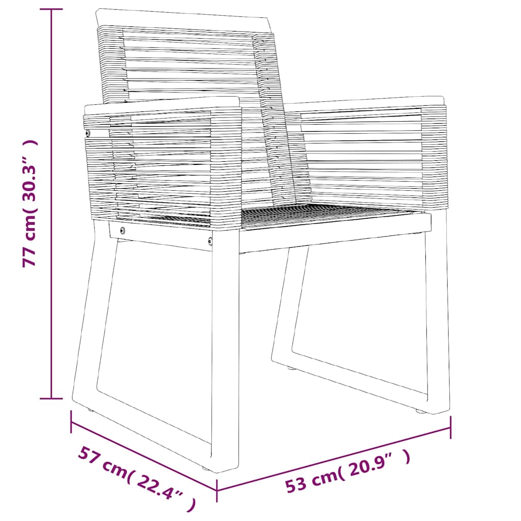 vidaXL 3-delige Tuinset zwart