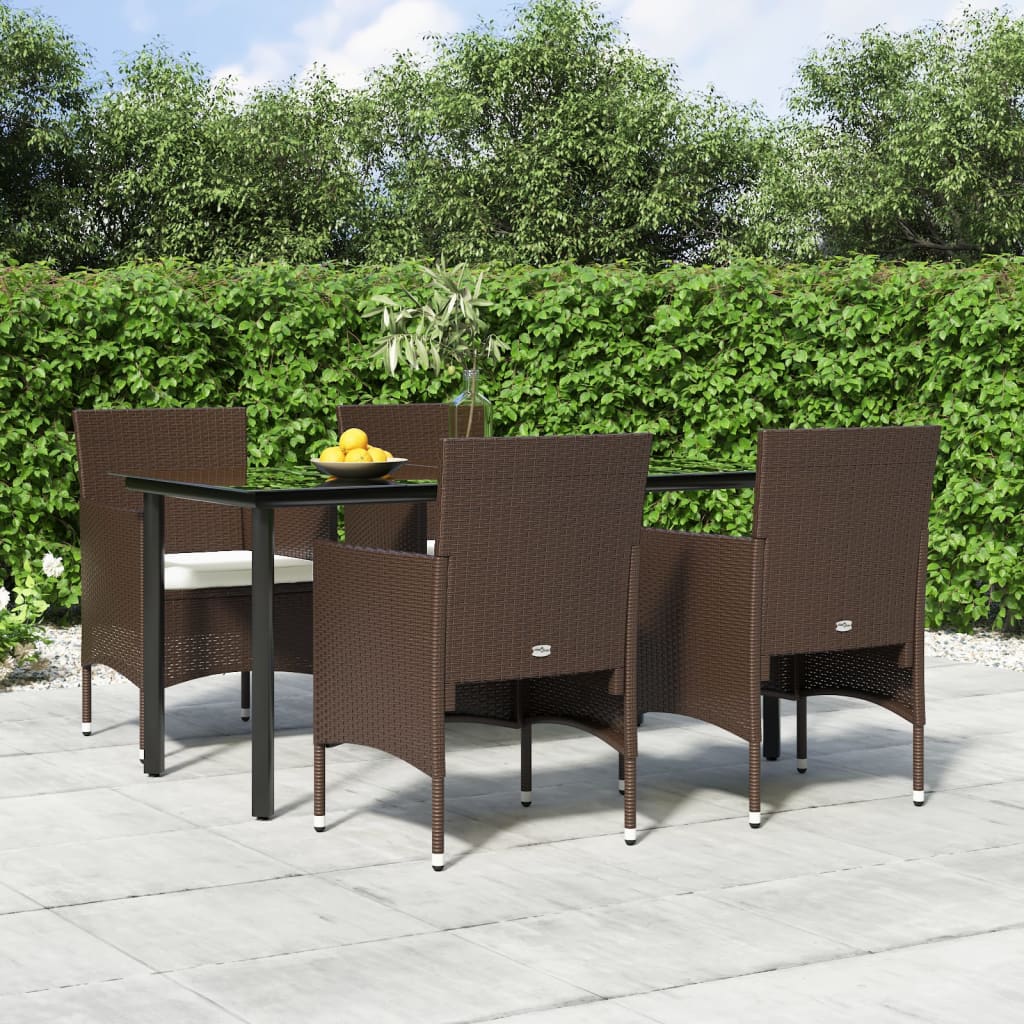 vidaXL 3-Piece Garden Lounge Set with Cushions Black