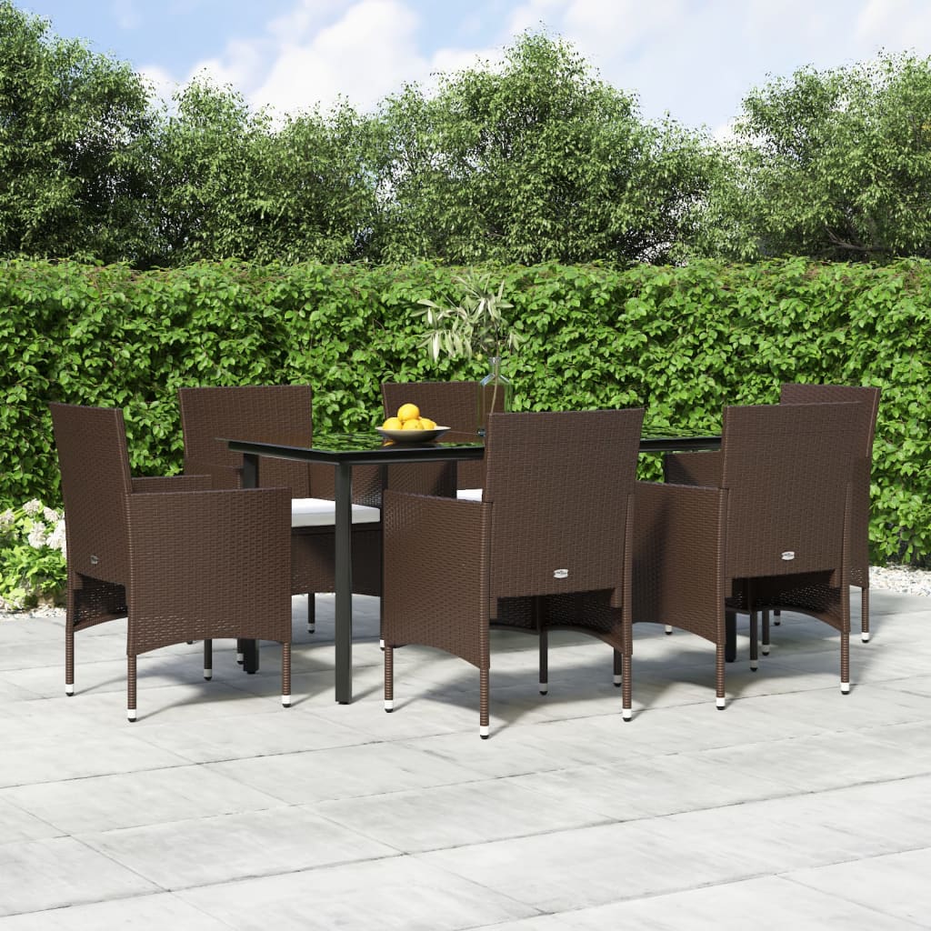 vidaXL 3-Piece Garden Lounge Set with Cushions Black
