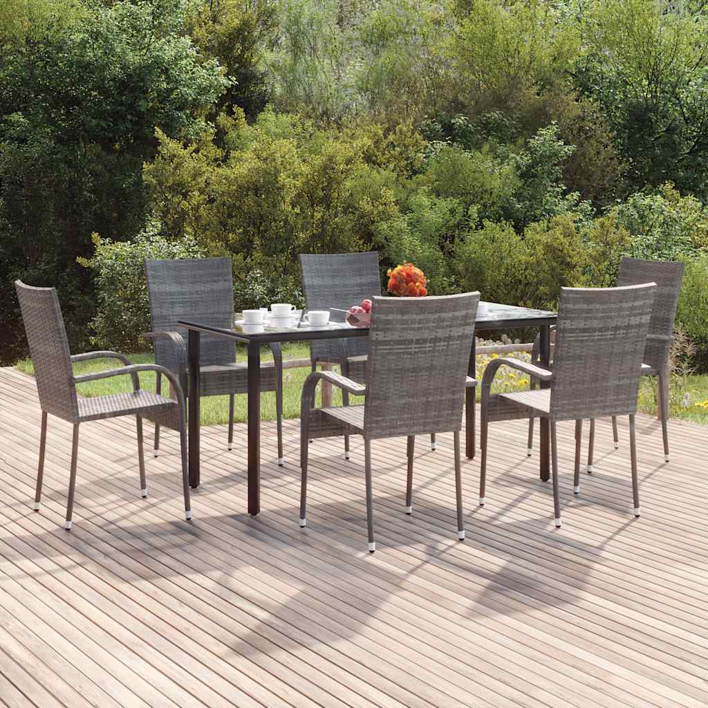 vidaXL 3-Piece Garden Dining Set Black