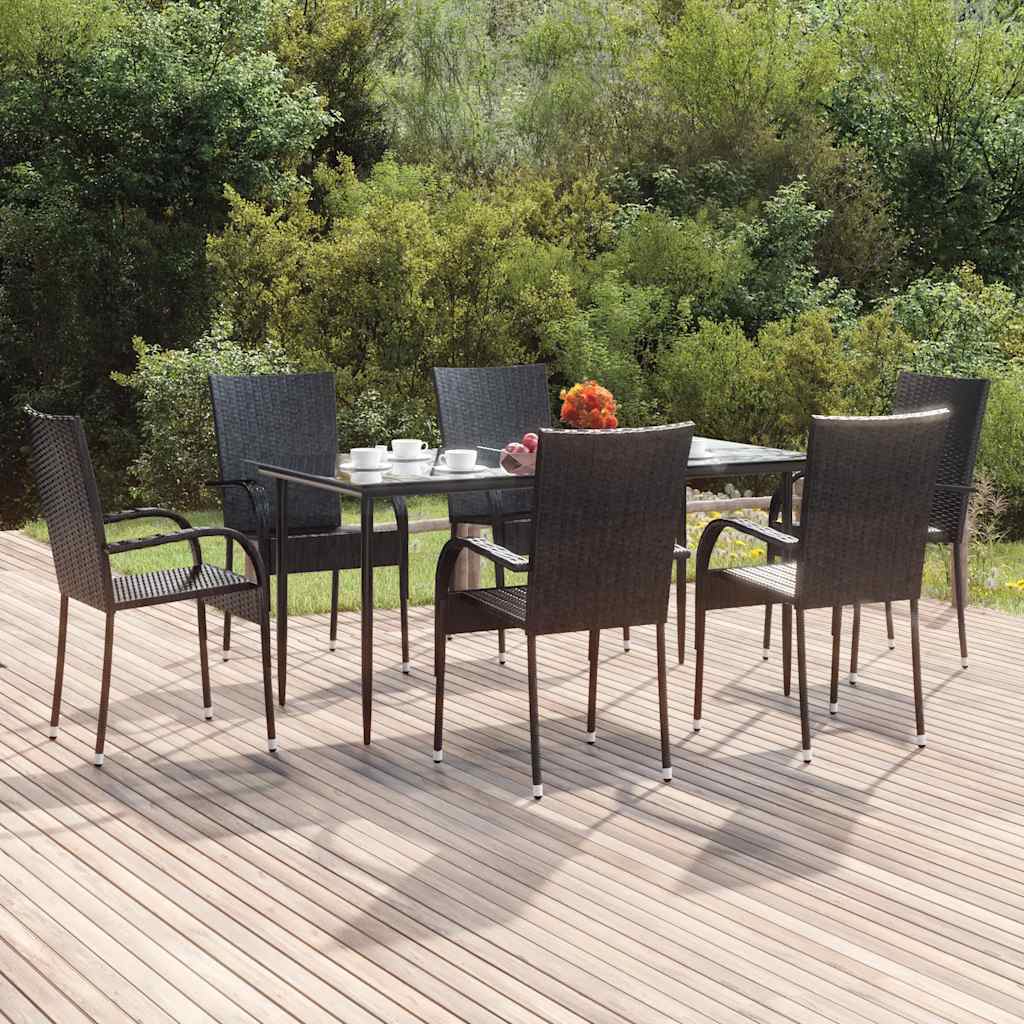 vidaXL 3-Piece Garden Dining Set Black