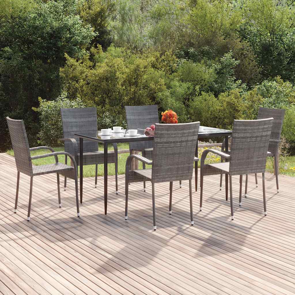 vidaXL 3-Piece Garden Dining Set Black