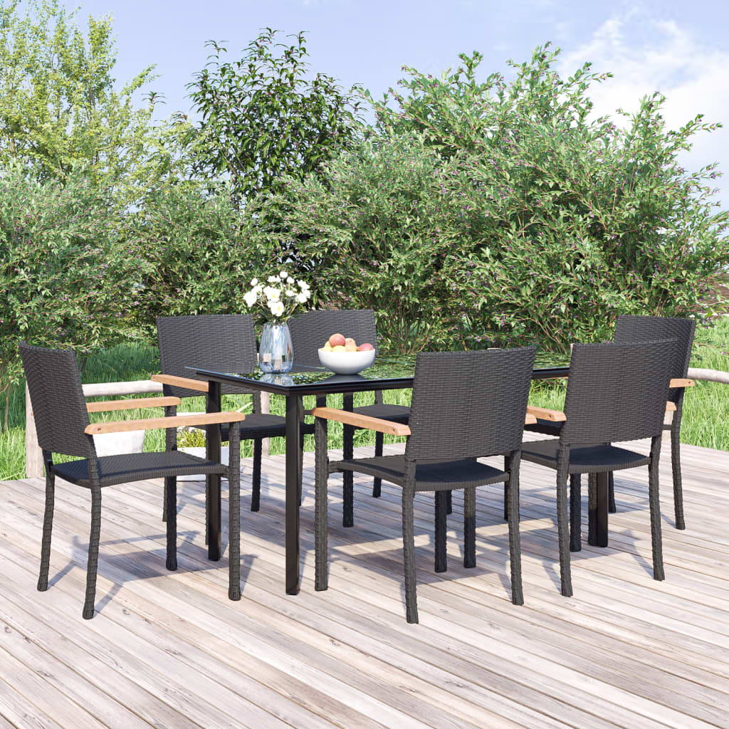 vidaXL 3-delige Tuinset zwart