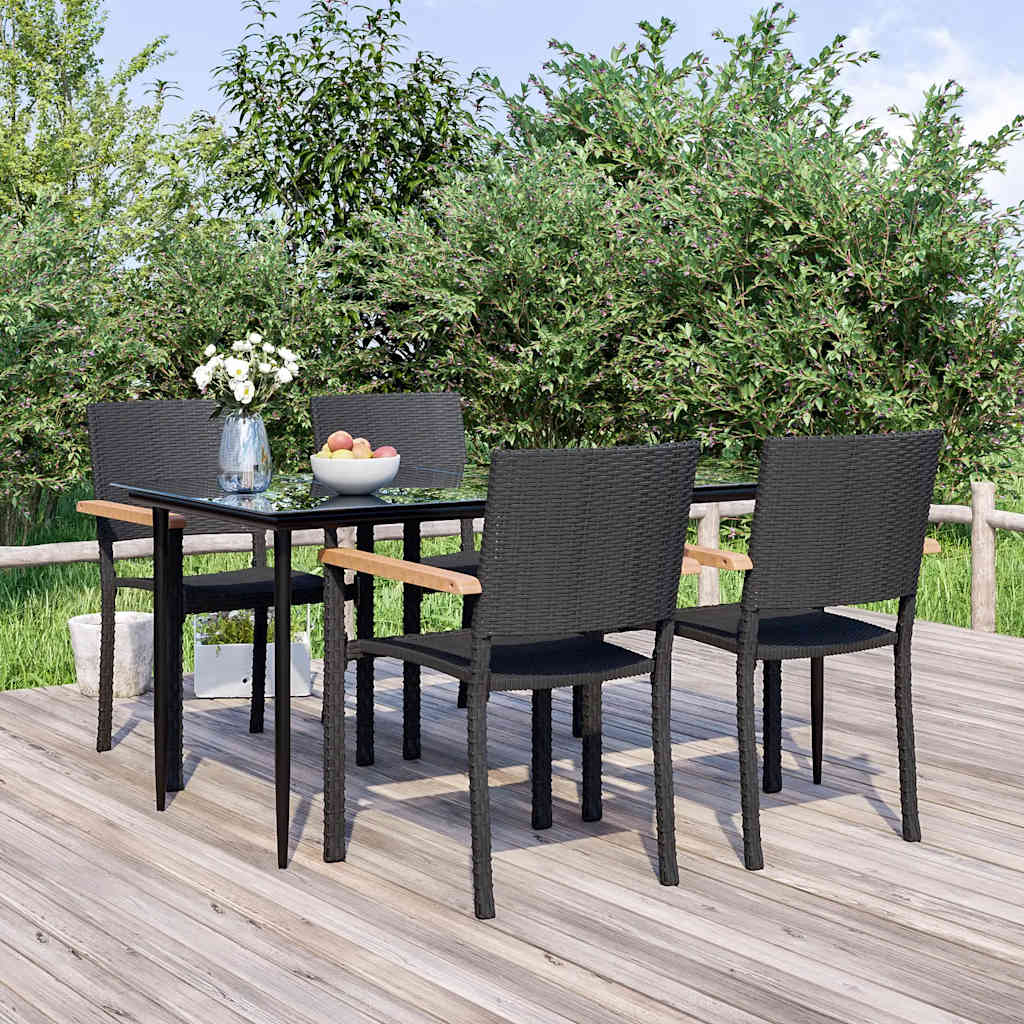vidaXL 3-delige Tuinset zwart