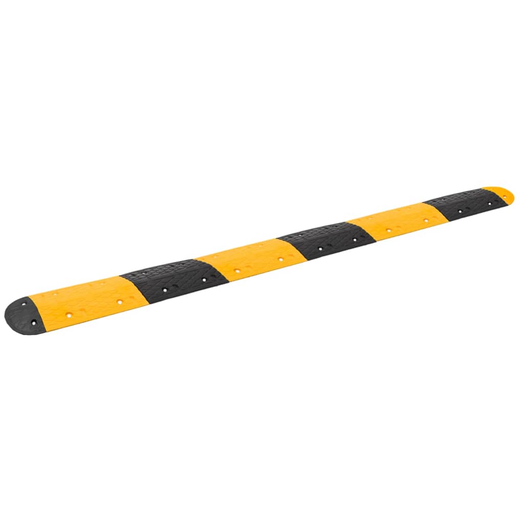 vidaXL Speed Bump 129x32.5x4 cm Rubber Yellow and Black