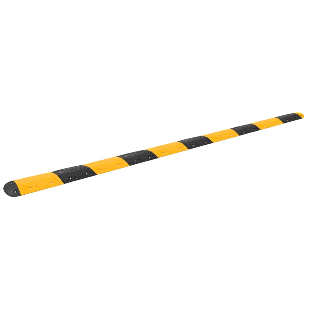 vidaXL Speed Bump 129x32.5x4 cm Rubber Yellow and Black