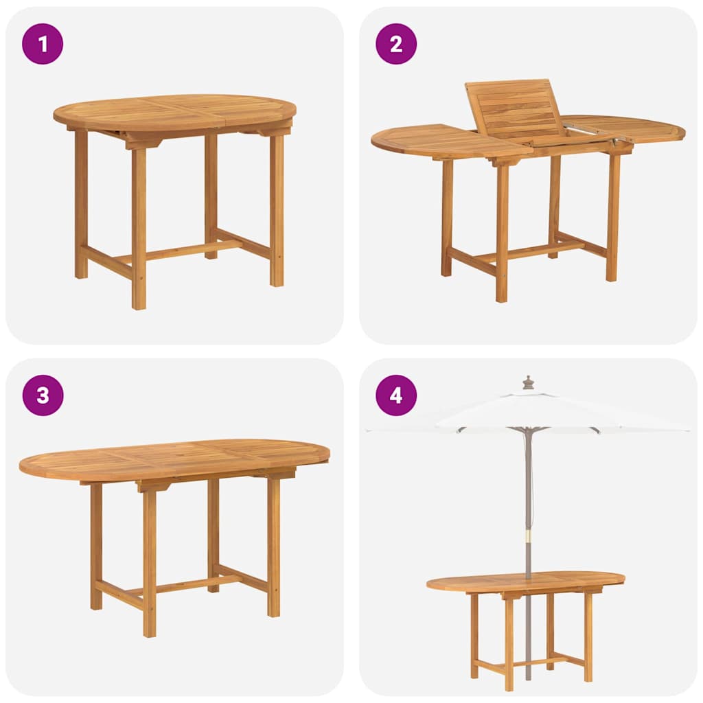 vidaXL Tuin Eettafel Set 5 pcs Bruin Massief Teakhout