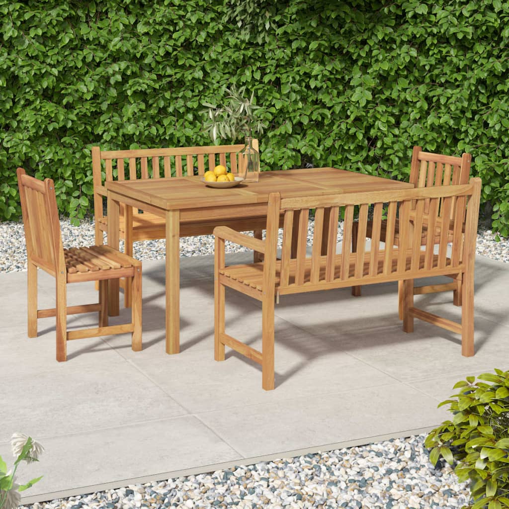 vidaXL 5-piece Garden Dining Set 150x90 cm Solid Teak Wood