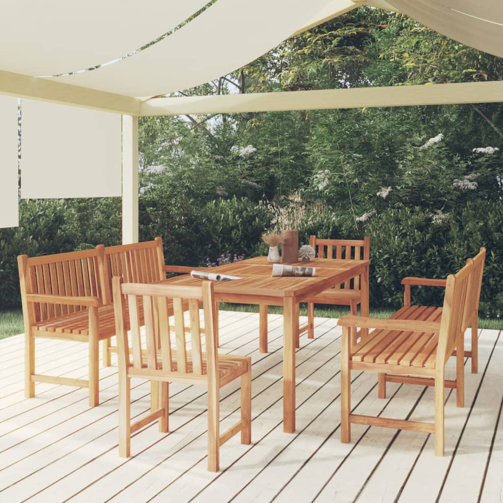vidaXL 7-piece Garden Dining Set 180x90 cm Solid Teak Wood