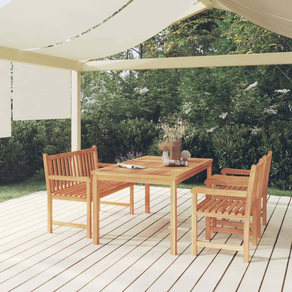 vidaXL 5-piece Garden Dining Set 150x90 cm Solid Teak Wood