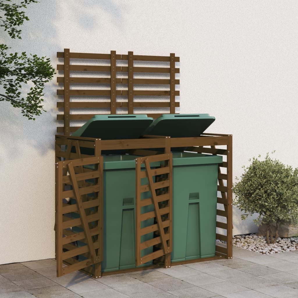 vidaXL Containerberging dubbel massief grenenhout
