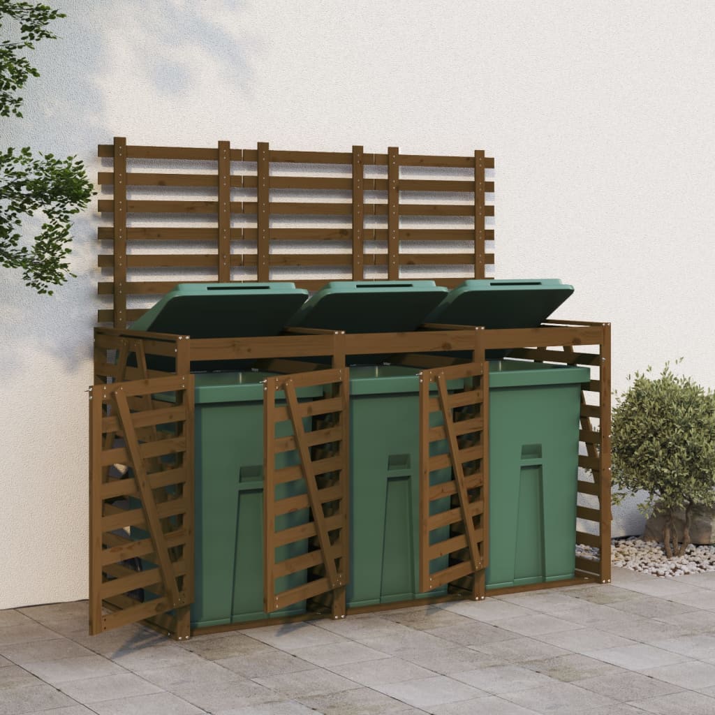 vidaXL Containerberging drievoudig massief grenenhout