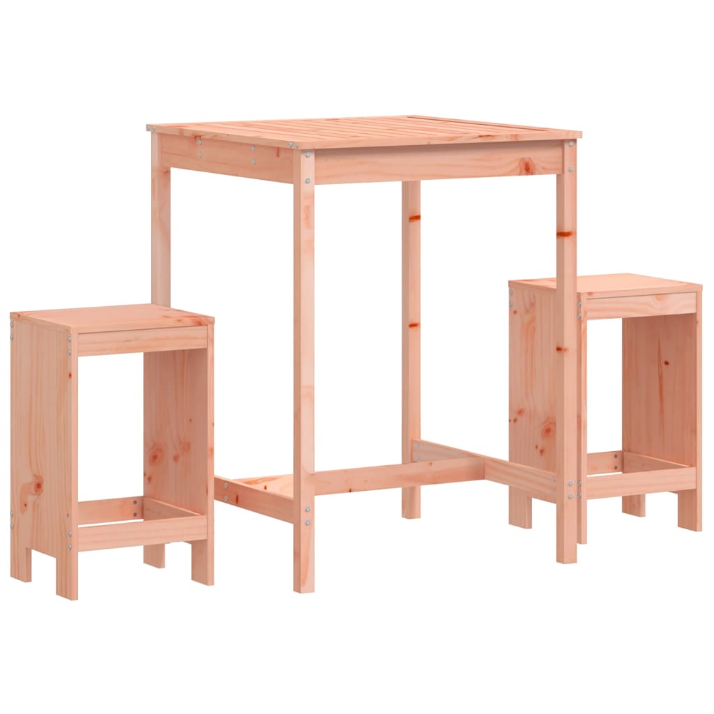 vidaXL 3-Piece Bar Set Solid Pine Wood White