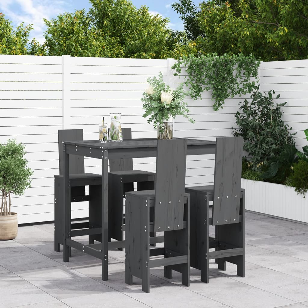 vidaXL 5-delige Barset massief grenenhout