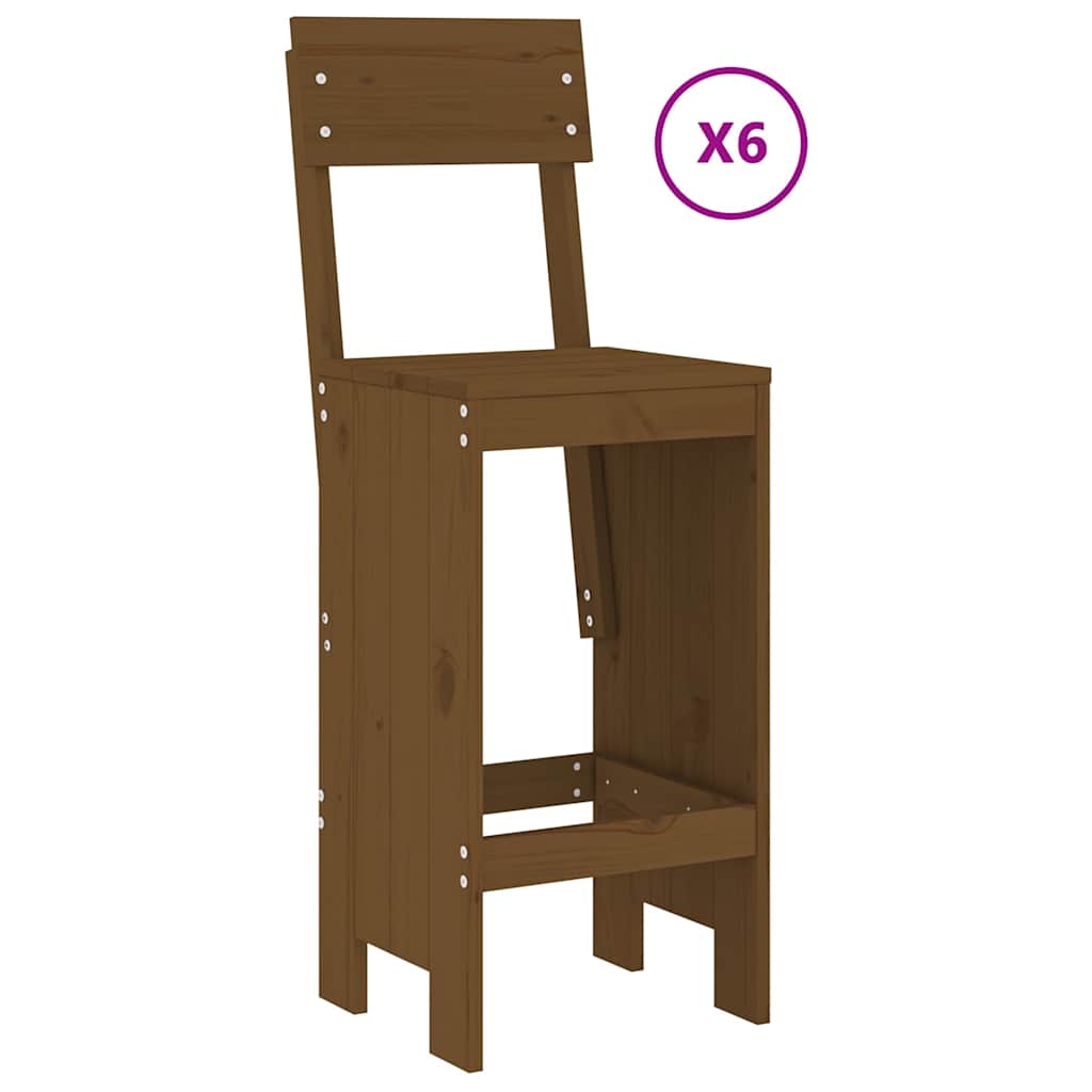 vidaXL 7-Piece Bar Set Solid Pine Wood
