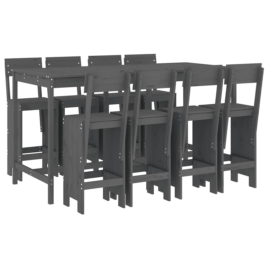 vidaXL 9-delige Barset massief grenenhout wit