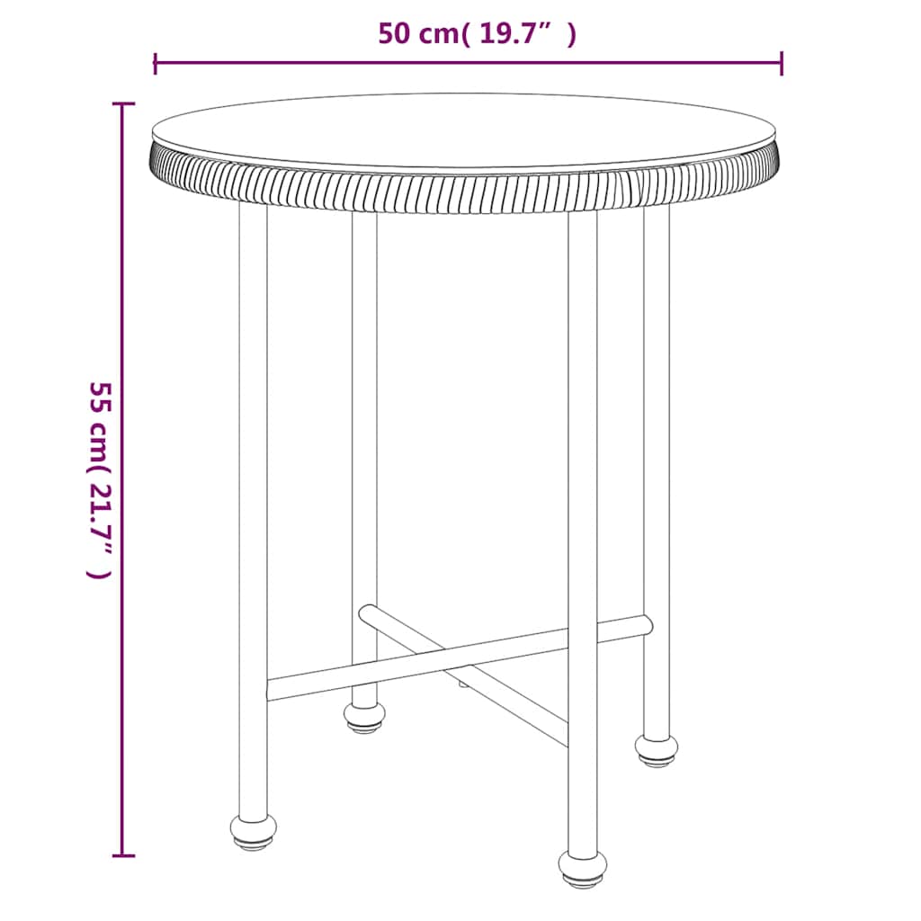 vidaXL 3-delige Tuinset poly rattan