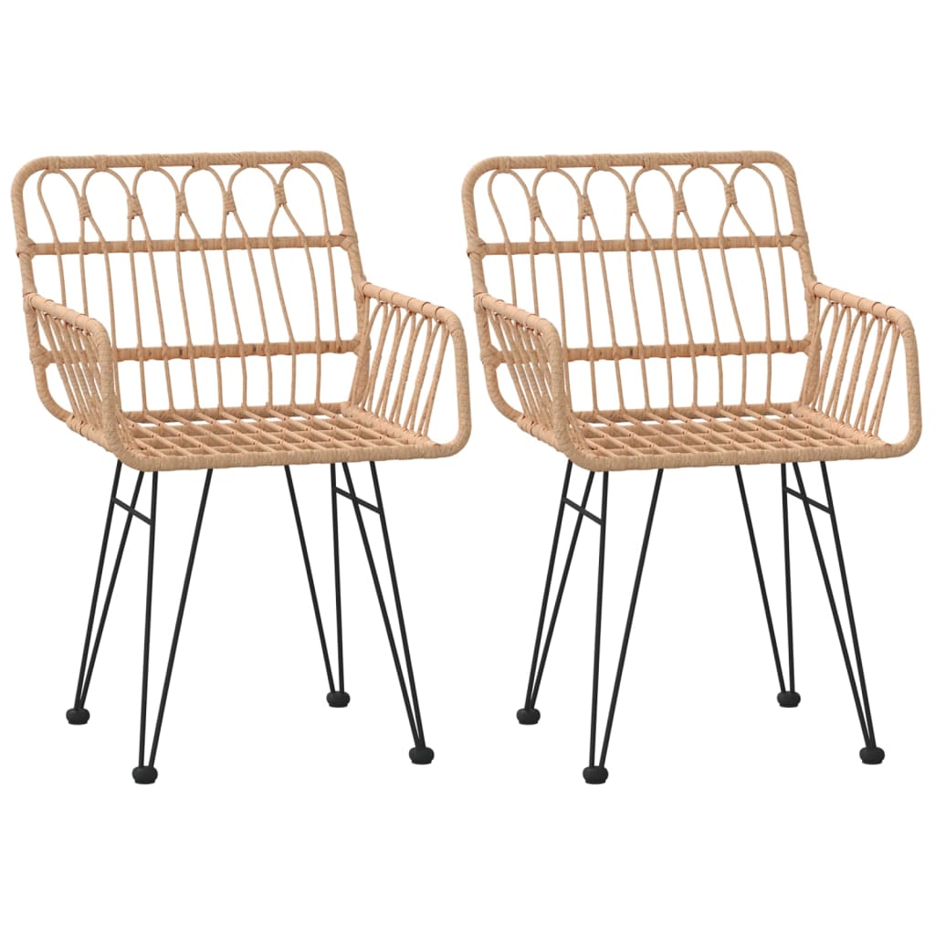 vidaXL 3-Piece Poly Rattan Garden Dining Set