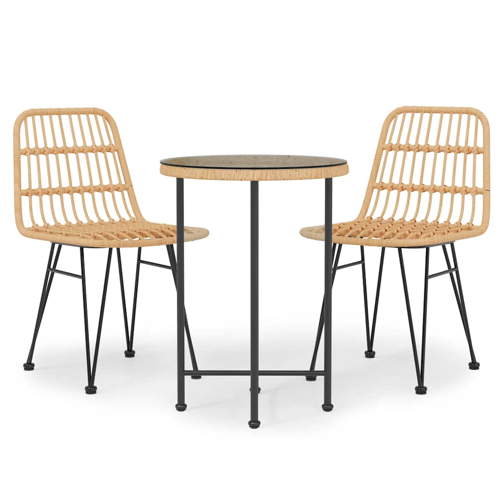 vidaXL 3-delige Tuinset poly rattan