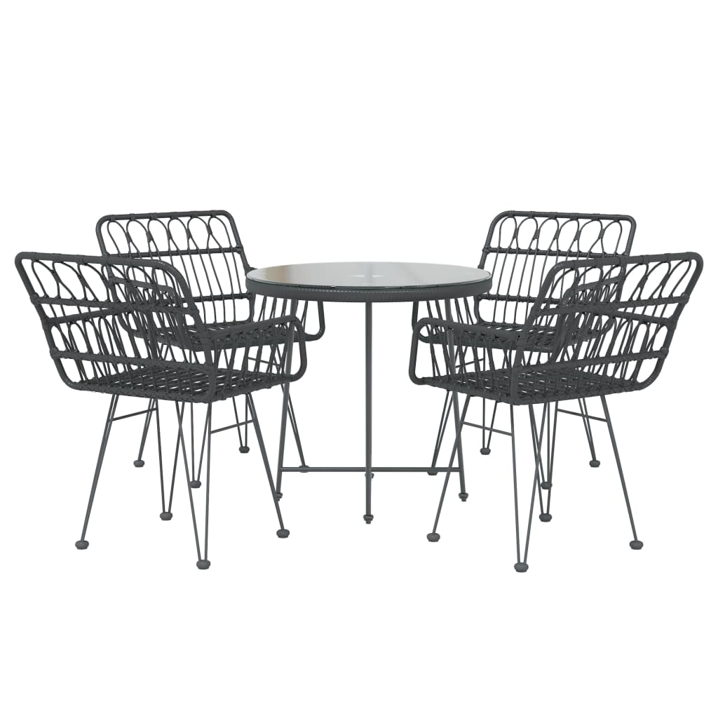 vidaXL 5-piece Garden Dining Set Poly Rattan