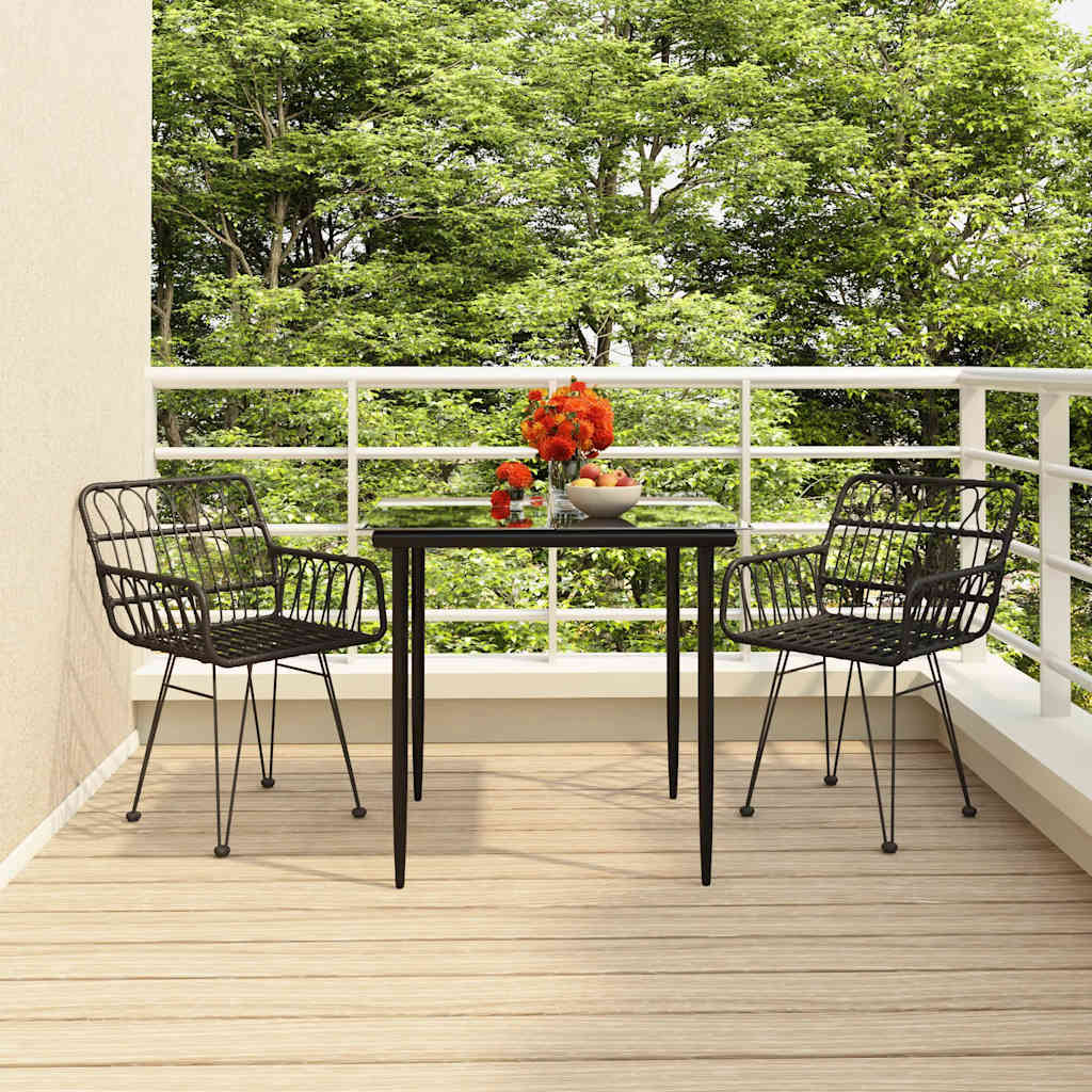 vidaXL 3-delige Tuinset poly rattan