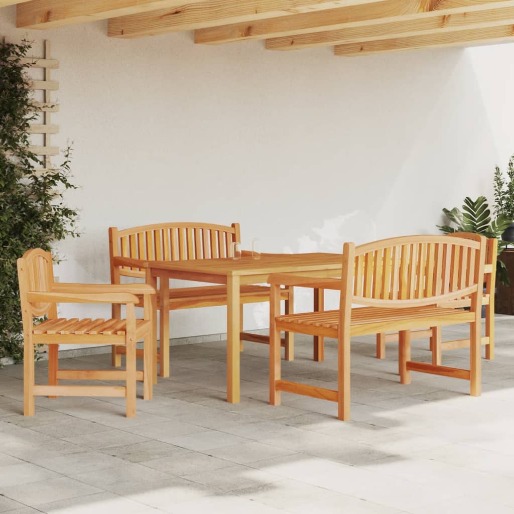 vidaXL 5-delige Tuinset massief teakhout