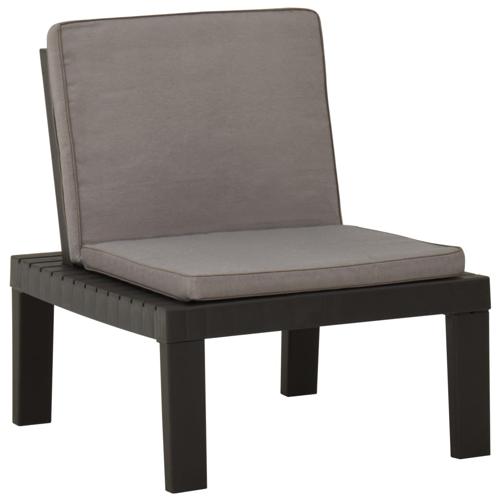 vidaXL Lounge Chairs 2 pcs with cushions plastic white
