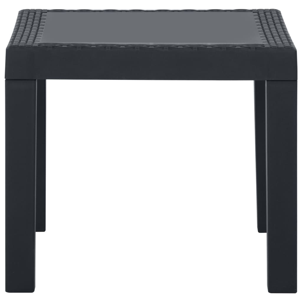 vidaXL 3-delige Loungeset met kussens kunststof wit