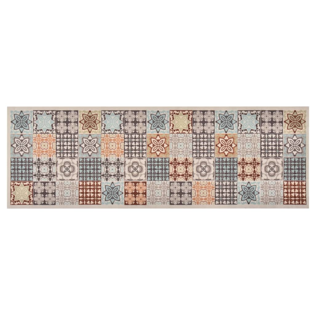vidaXL Keukenmat wasbaar groenteprint 45x150 cm fluweel