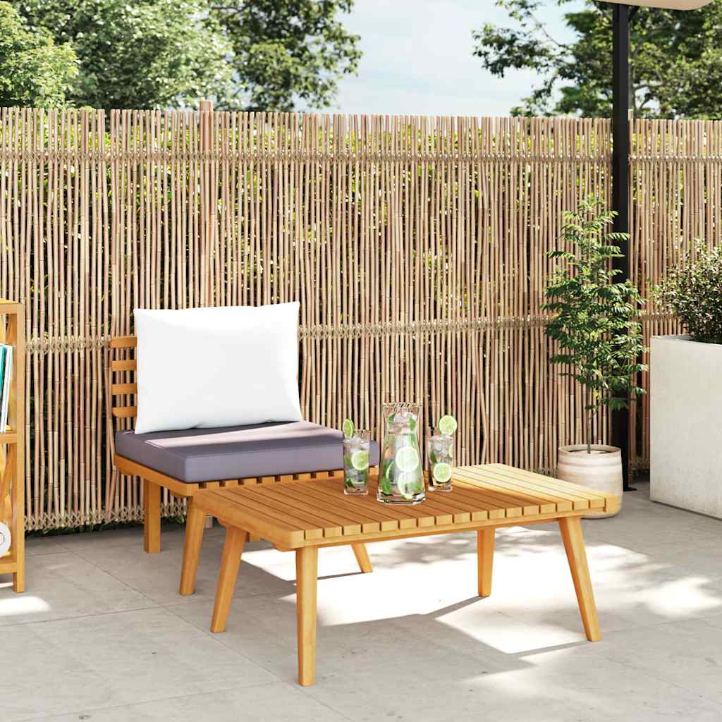 vidaXL Banquette de jardin à 2 boutons avec coussins en acacia massif