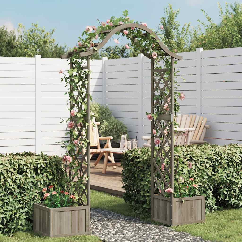 vidaXL Pergola met plantenbak massief vurenhout
