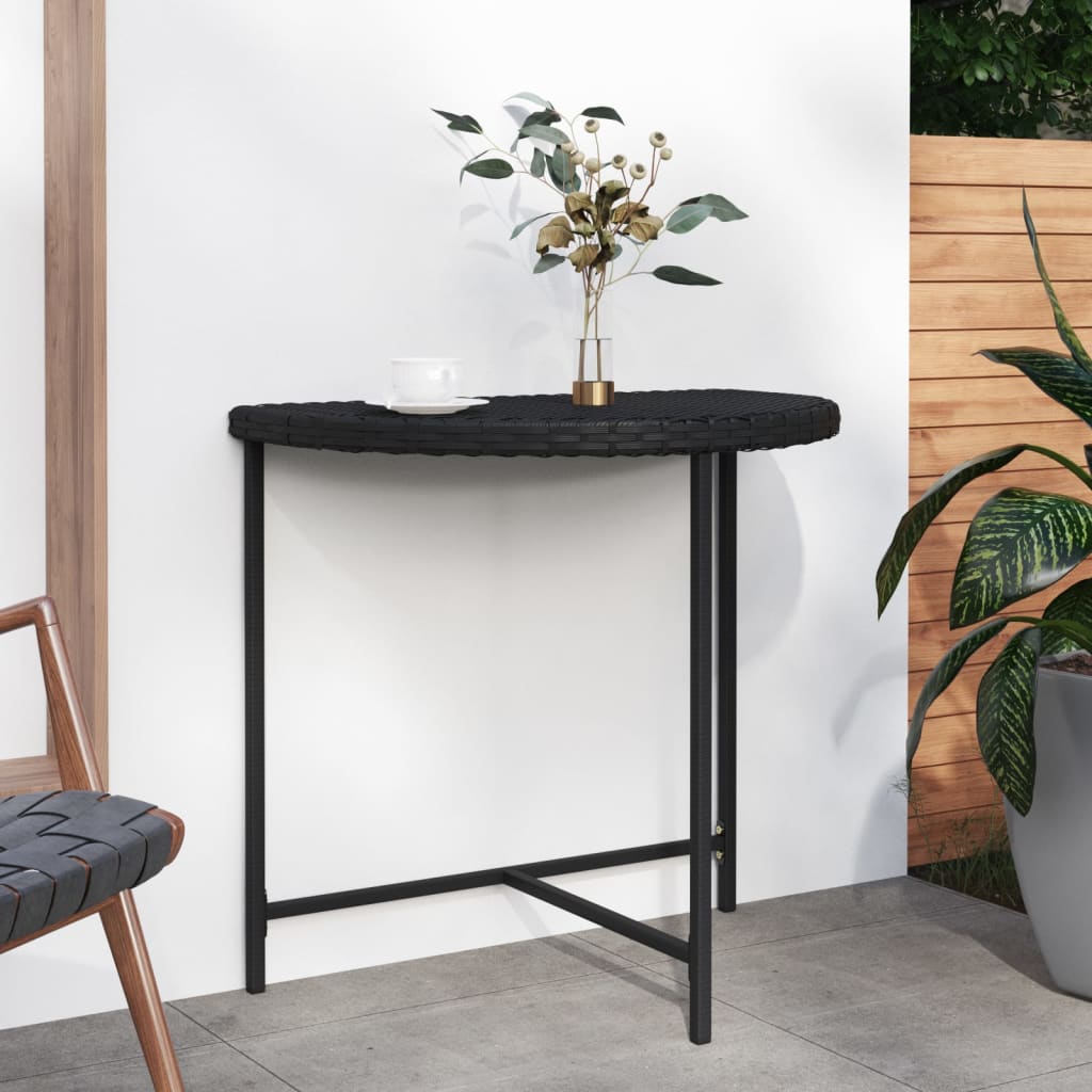 vidaXL Tuintafel 100x50x75 cm poly rattan zwart