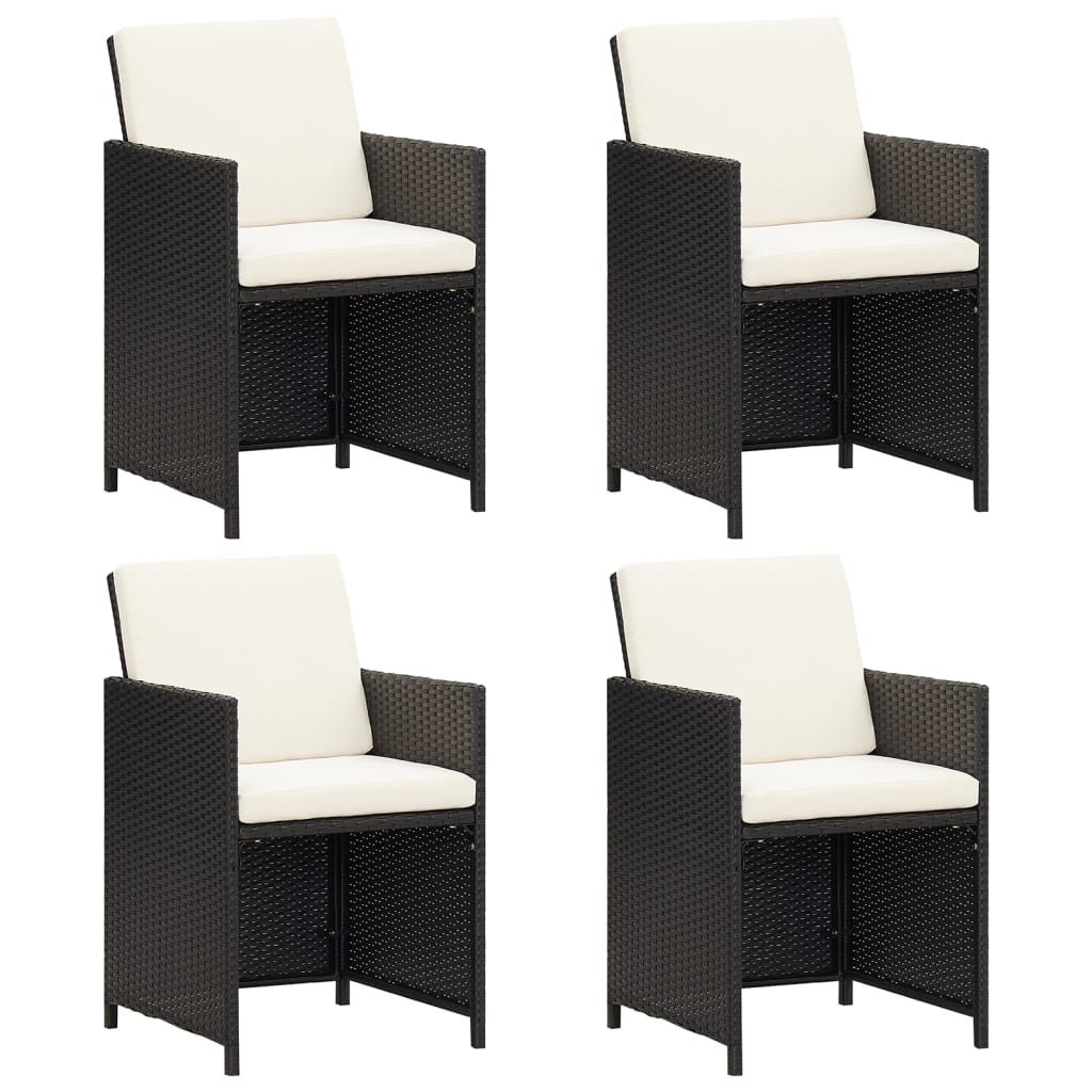 vidaXL Tuinstoelen 4 st poly rotin noir