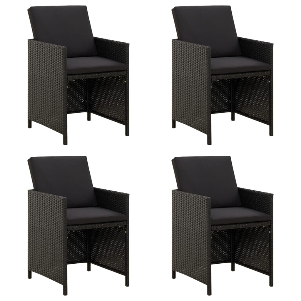 vidaXL Tuinstoelen 4 st poly rotin noir
