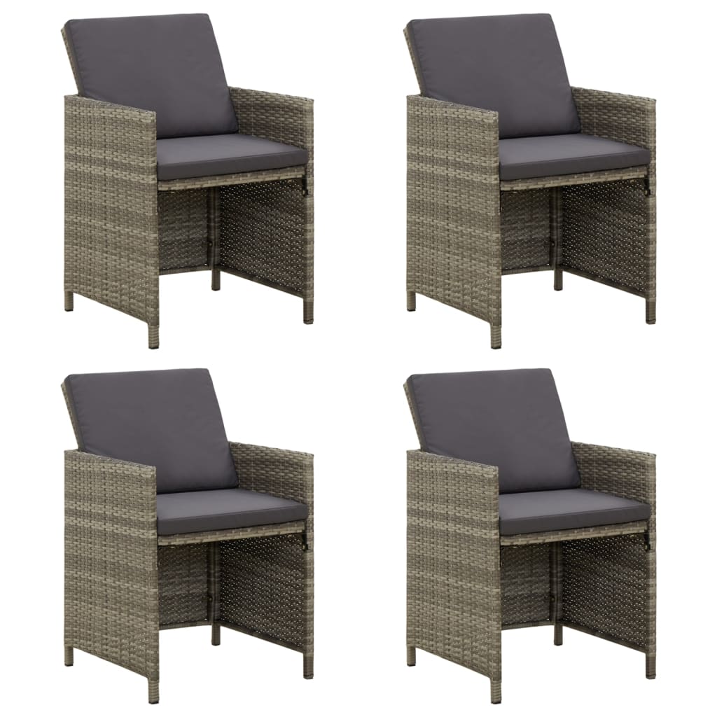 vidaXL Tuinstoelen 4 st poly rotin noir