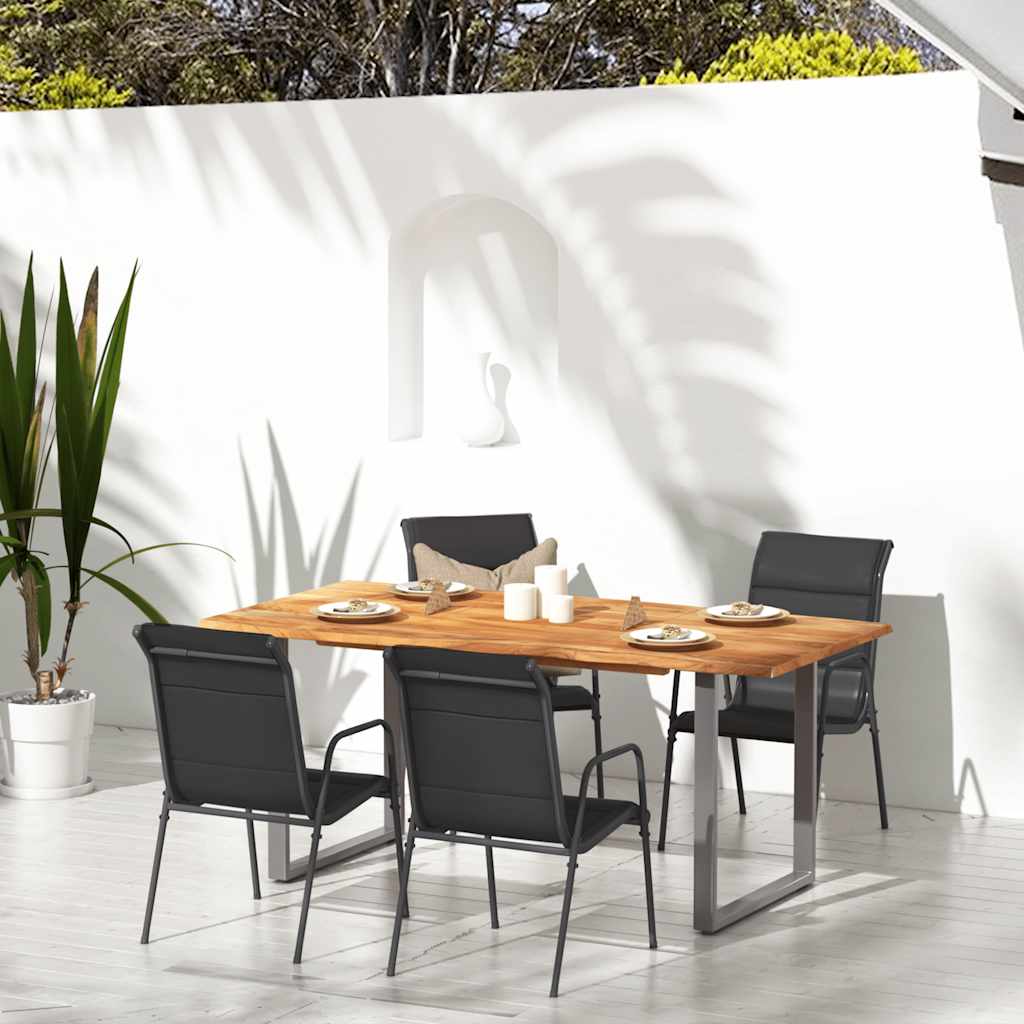 vidaXL Tuinstoelen 2 st staal en textileen zwart