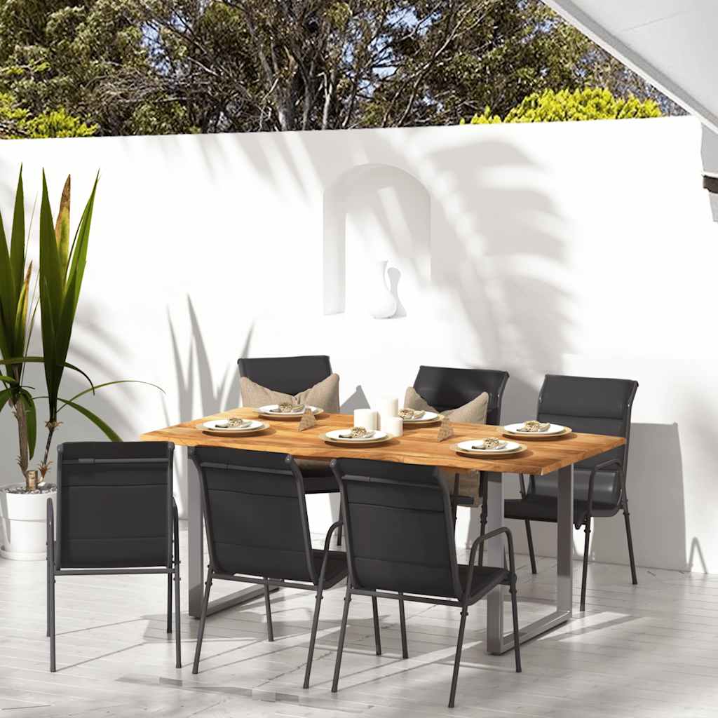 vidaXL Tuinstoelen 2 st staal en textileen zwart