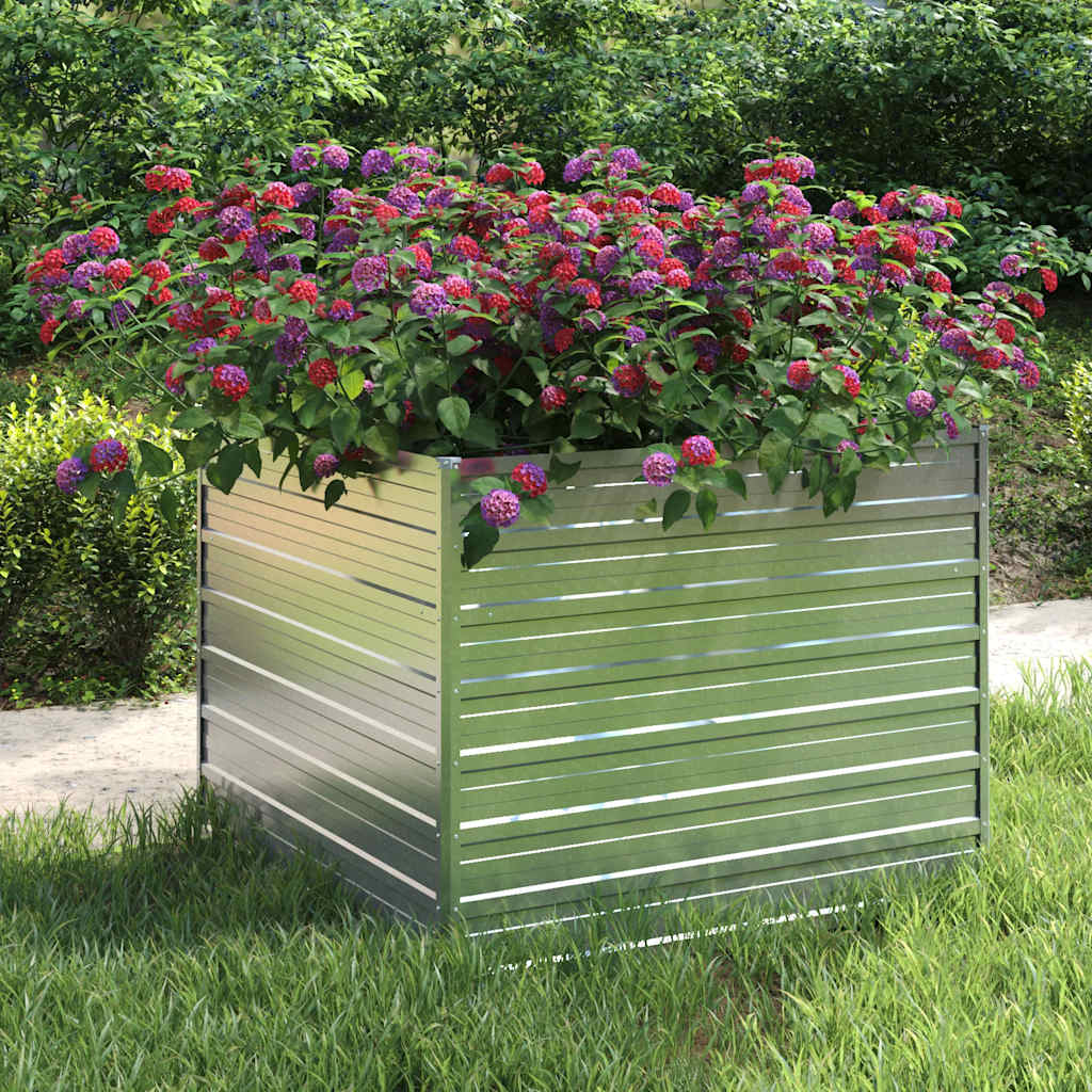 vidaXL Plantenbak verhoogd 160x80x77 cm gegalvaniseerd staal zilver