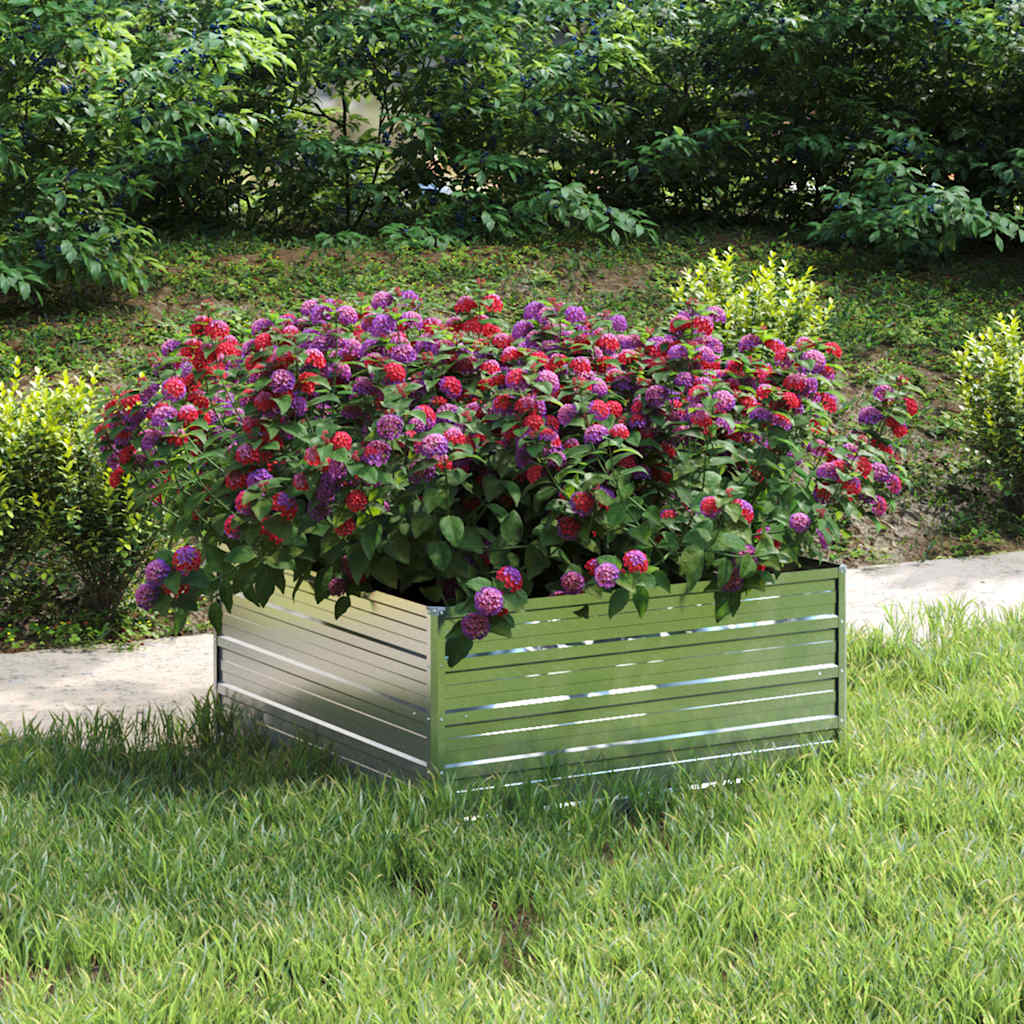 vidaXL Plantenbak verhoogd 160x80x77 cm gegalvaniseerd staal zilver