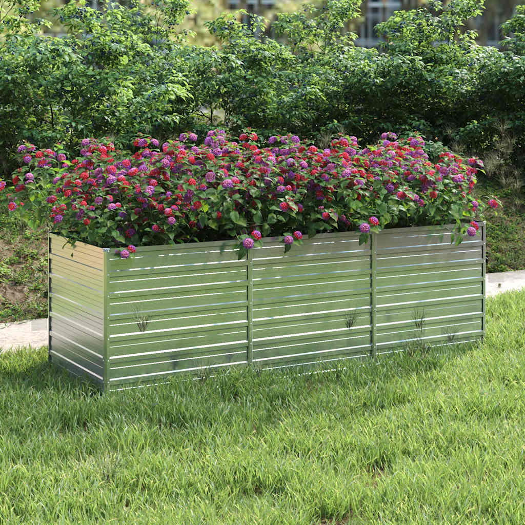 vidaXL Plantenbak verhoogd 160x80x77 cm gegalvaniseerd staal zilver