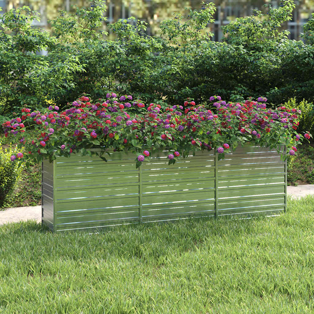 vidaXL Plantenbak verhoogd 160x80x77 cm gegalvaniseerd staal zilver