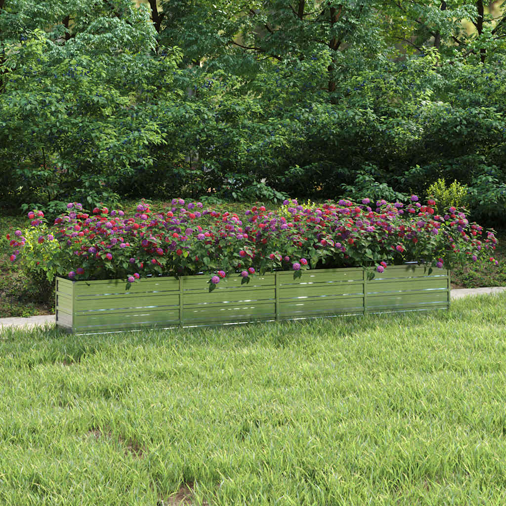 vidaXL Plantenbak verhoogd 160x80x77 cm gegalvaniseerd staal zilver